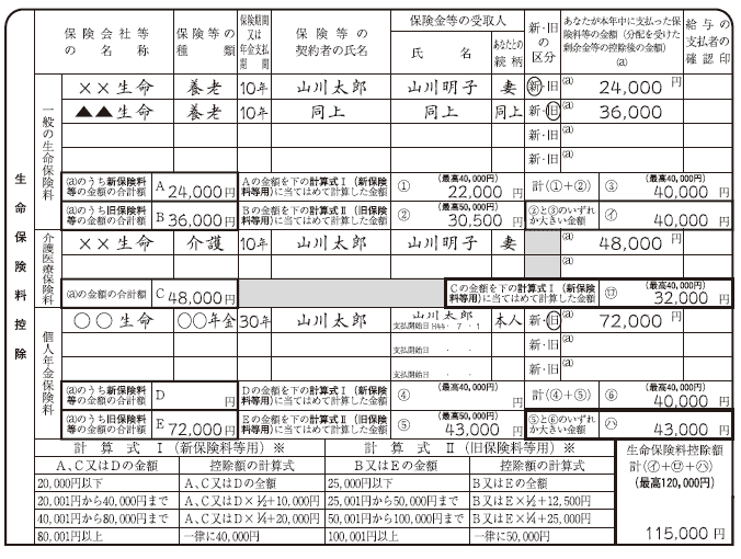 生命保険料控除額の計算 平成28年版 エクセルで年末調整その３