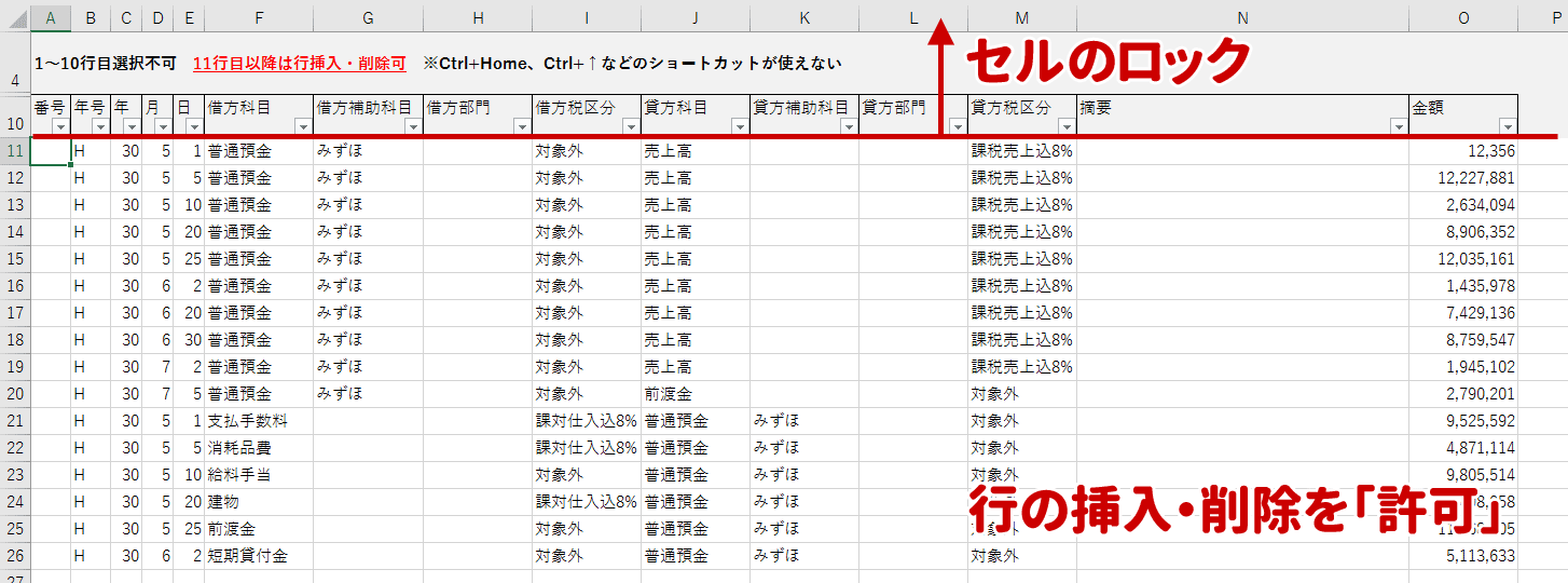 エクセル シート保護の実用的な使い方