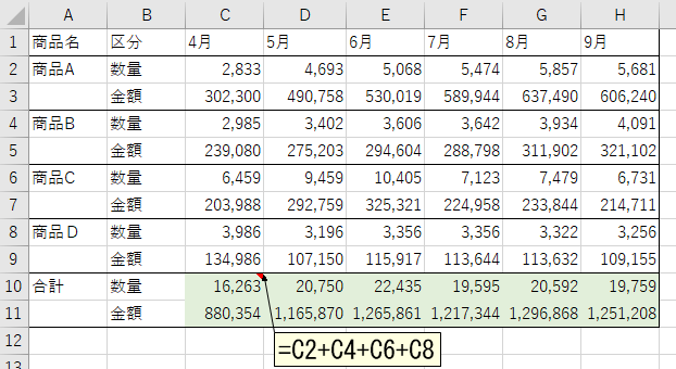 エクセル 計算 式 足し算